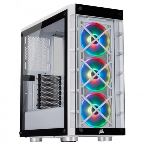 Corsair iCUE 465X RGB Mid-Tower ATX Smart Casing (White) - Vibe Gaming
